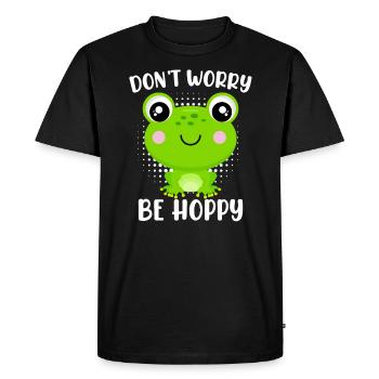 Don't worry be Hoppy Frog Kids - Men's Premium Organic T-Shirt - black - Front - Nico (187cm)
