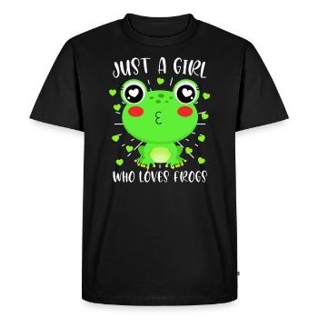 Just a girl who loves Frogs Girl loves frog - Men's Premium Organic T-Shirt - black - Front - Nico (187cm)