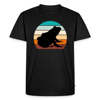 Retro Frog Vintage Toad Frog - Men's Premium Organic T-Shirt - black - Front - Nico (187cm)
