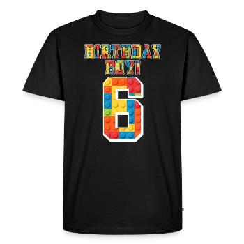 Anniversaire Garçon J’ai 6 ans 6ème anniversaire - T-shirt Premium bio Homme - noir - Devant - Nico (187cm)