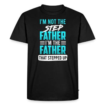 Beau-père disant Bonus Papa Bonus Père - T-shirt Premium bio Homme - noir - Devant - Nico (187cm)