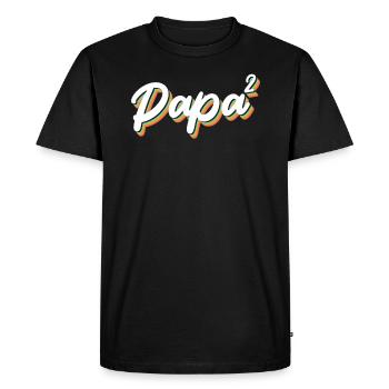 Papa 2 Enfants 2 Filles 2 Fils Père - T-shirt Premium bio Homme - noir - Devant - Nico (187cm)