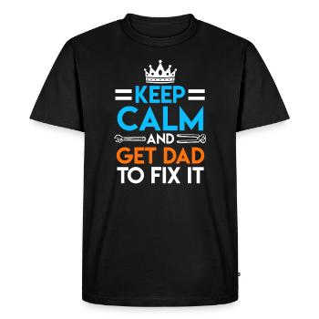 Get Dad to fix it Papa fixes the - Men's Premium Organic T-Shirt - black - Front - Nico (187cm)