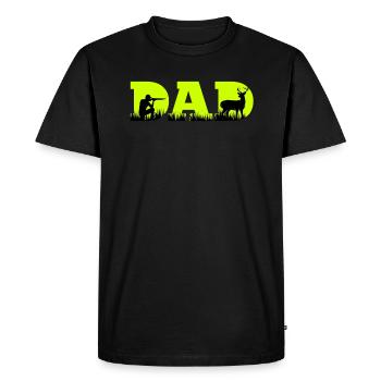 Hunter Papa Hunting Father - Men's Premium Organic T-Shirt - black - Front - Nico (187cm)
