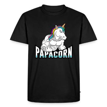 Papacorn Papa Unicorn - Men's Premium Organic T-Shirt - black - Front - Nico (187cm)