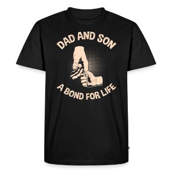 Dad and Son A Bond for Life Papa Sohn - Men's Premium Organic T-Shirt - black - Front - Nico (187cm)