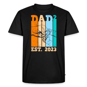 2nd Child 2023 Dad 2 Children Father - Men's Premium Organic T-Shirt - black - Front - Nico (187cm)