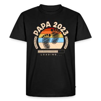 Papa 2023 charge papa-à-être - T-shirt Premium bio Homme - noir - Devant - Nico (187cm)