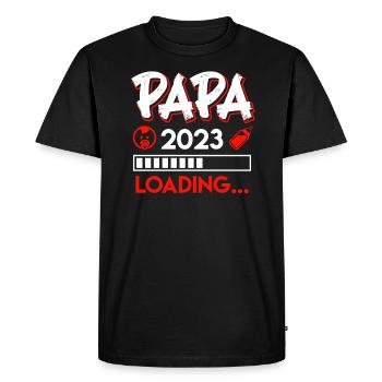 Papa 2023 loading Dad-to-be Father 2023 - Men's Premium Organic T-Shirt - black - Front - Nico (187cm)