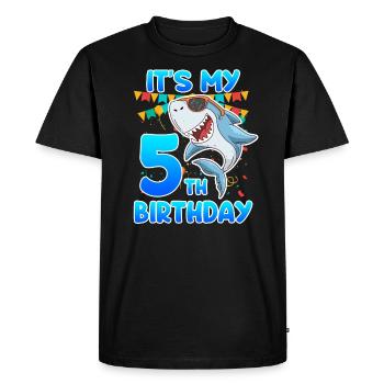 5 ans garçon 5ème anniversaire fils neveu - T-shirt Premium bio Homme - noir - Devant - Nico (187cm)
