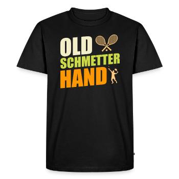 Vieux Schmetterhand Tennis Grand-père Tennis Papa - T-shirt Premium bio Homme - noir - Devant - Nico (187cm)