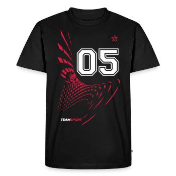 05 JERSEY Numéro Cinq Numéros Numéro 5 Motif - T-shirt Premium bio Homme - noir - Devant - Nico (187cm)