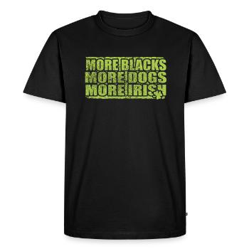Plus de Noirs Plus de chiens Plus d’Irlandais - T-shirt Premium bio Homme - noir - Devant - Nico (187cm)