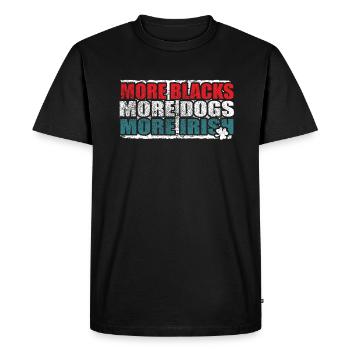 Plus de Noirs Plus de chiens Plus d’Irlandais - T-shirt Premium bio Homme - noir - Devant - Nico (187cm)