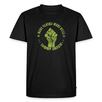 Plus de Noirs Plus de chiens Plus d’Irlandais - T-shirt Premium bio Homme - noir - Devant - Nico (187cm)