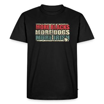 Plus de Noirs Plus de chiens Plus d’Irlandais - T-shirt Premium bio Homme - noir - Devant - Nico (187cm)
