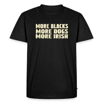 Plus de Noirs Plus de chiens Plus d’Irlandais - T-shirt Premium bio Homme - noir - Devant - Nico (187cm)