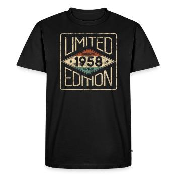Limited Edition Awesome Vintage 1958 Birthday - Men's Premium Organic T-Shirt - black - Front - Nico (187cm)