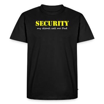 Father is security His children call him Papa - Men's Premium Organic T-Shirt - black - Front - Nico (187cm)