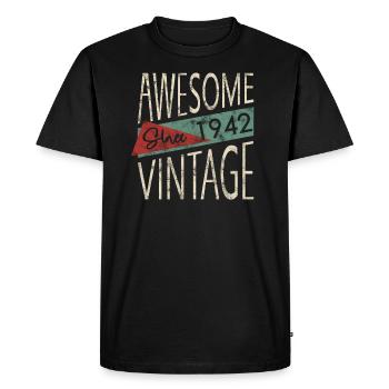 Génial depuis 1942 Retro Vintage Design - T-shirt Premium bio Homme - noir - Devant - Nico (187cm)