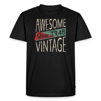 Awesome Since 1948 Retro Vintage Design - Men's Premium Organic T-Shirt - black - Front - Nico (187cm)
