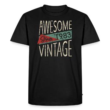 Awesome Since 1983 Retro Vintage Design - Men's Premium Organic T-Shirt - black - Front - Nico (187cm)
