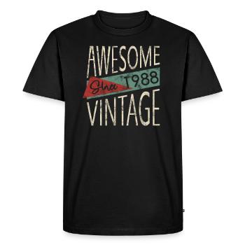 Awesome Since 1988 Retro Vintage Design - Men's Premium Organic T-Shirt - black - Front - Nico (187cm)