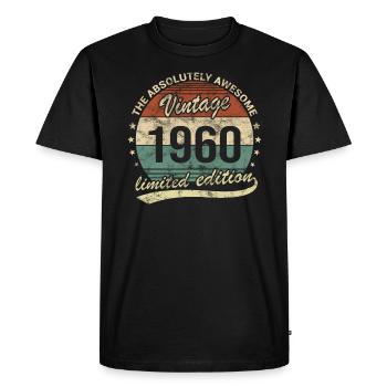 Génial depuis le design d’anniversaire rétro vintage 1960 - T-shirt Premium bio Homme - noir - Devant - Nico (187cm)