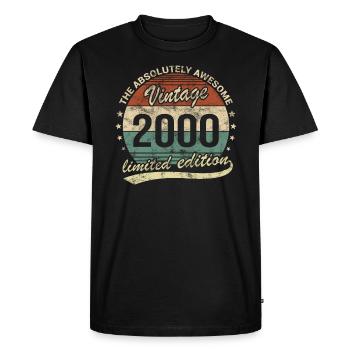 Génial depuis le design d’anniversaire rétro vintage 2000 - T-shirt Premium bio Homme - noir - Devant - Nico (187cm)