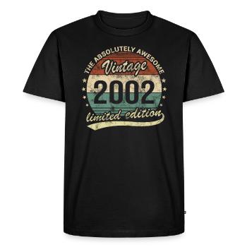 Génial depuis le design d’anniversaire rétro vintage 2002 - T-shirt Premium bio Homme - noir - Devant - Nico (187cm)