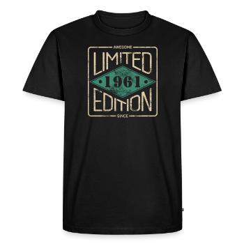 Awesome Since 1961 Retro Vintage Design - Men's Premium Organic T-Shirt - black - Front - Nico (187cm)