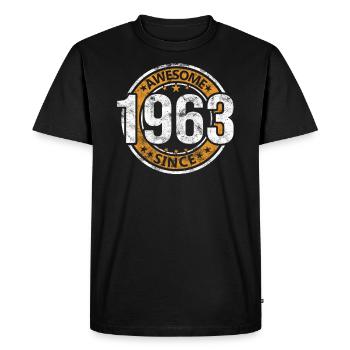 Génial depuis 1963 Retro Vintage Birthday - T-shirt Premium bio Homme - noir - Devant - Nico (187cm)