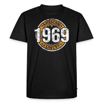 Awesome Since 1969 Retro Vintage Birthday - Men's Premium Organic T-Shirt - black - Front - Nico (187cm)
