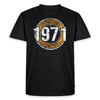 Awesome Since 1971 Retro Vintage Birthday - Men's Premium Organic T-Shirt - black - Front - Nico (187cm)