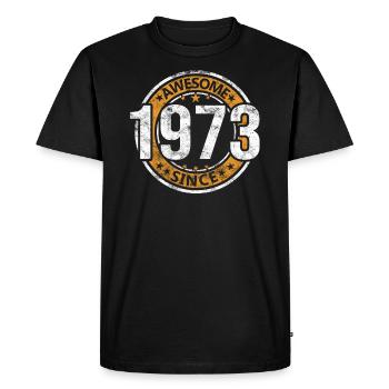 Awesome Since 1973 Retro Vintage Birthday - Men's Premium Organic T-Shirt - black - Front - Nico (187cm)