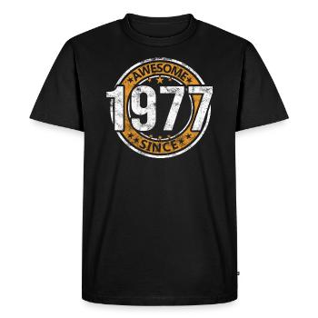Awesome Since 1977 Retro Vintage Birthday - Men's Premium Organic T-Shirt - black - Front - Nico (187cm)