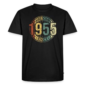 Génial depuis 1955 Retro Vintage Birthday - T-shirt Premium bio Homme - noir - Devant - Nico (187cm)