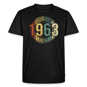 Génial depuis 1963 Retro Vintage Birthday - T-shirt Premium bio Homme - noir - Devant - Nico (187cm)