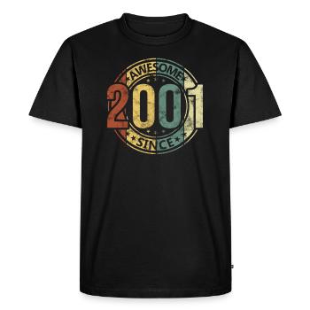 Génial depuis 2001 Retro Vintage Birthday - T-shirt Premium bio Homme - noir - Devant - Nico (187cm)