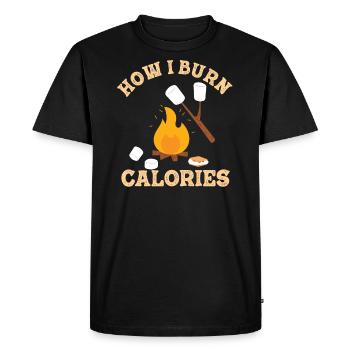 Marshmallow s’mores camping fitness gym workout - T-shirt Premium bio Homme - noir - Devant - Nico (187cm)