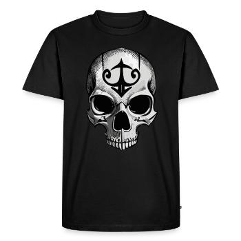 Crâne Viking - T-shirt Premium bio Homme - noir - Devant - Nico (187cm)