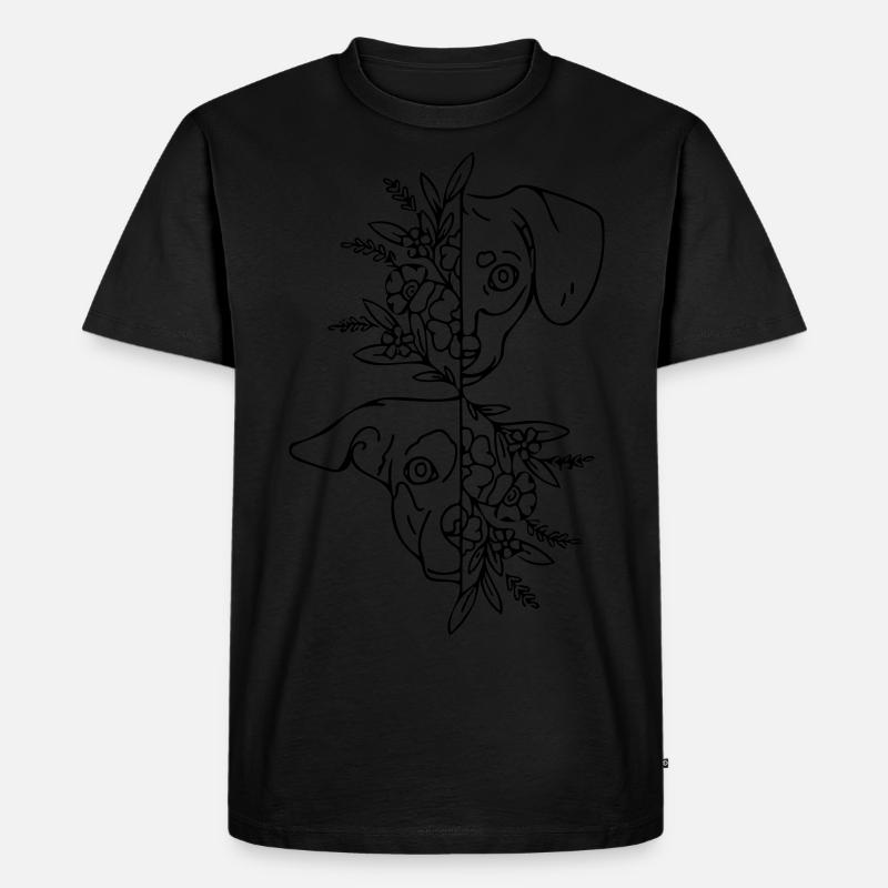 zwei Hunde - Männer Premium Bio T-Shirt - Schwarz