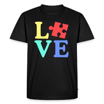 Casse-tête de sensibilisation à l’autisme cardiaque - T-shirt Premium bio Homme - noir - Devant - Nico (187cm)