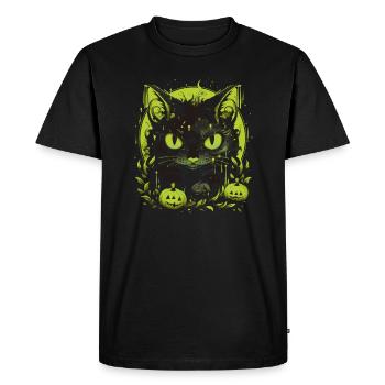 Halloween Party Cat - Men's Premium Organic T-Shirt - black - Front - Nico (187cm)