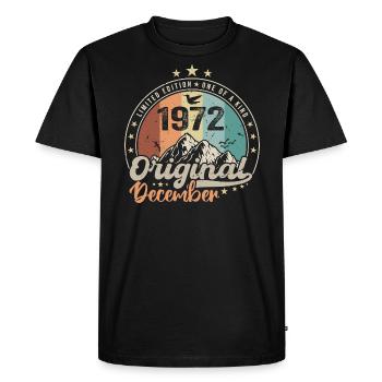 Décembre 1972 Cadeau Anniversaire - Decembre 1972 - T-shirt Premium bio Homme - noir - Devant - Nico (187cm)