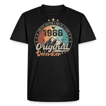 Décembre 1966 Cadeau Anniversaire - Decembre 1966 - T-shirt Premium bio Homme - noir - Devant - Nico (187cm)