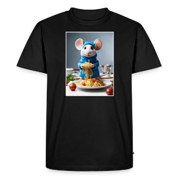 Kitchen Cooking Noodles, Funny Spaghetti Mouse - Men's Premium Organic T-Shirt - black - Front - Nico (187cm)