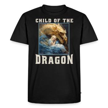 Fantasy, Mythical Creature Dragon, Child of the Dragon - Men's Premium Organic T-Shirt - black - Front - Nico (187cm)