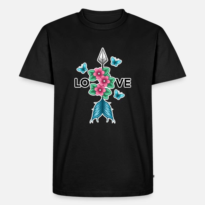 Love - Männer Premium Bio T-Shirt - Schwarz