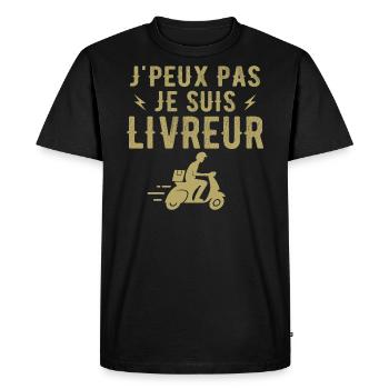 I can't I'm a delivery person - Men's Premium Organic T-Shirt - black - Front - Nico (187cm)